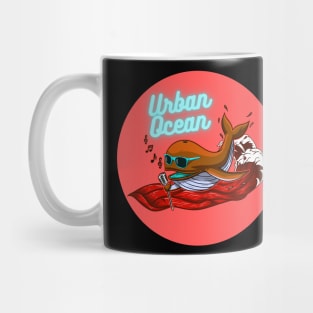 Urban Ocean Crooner Whale (Orange) Mug